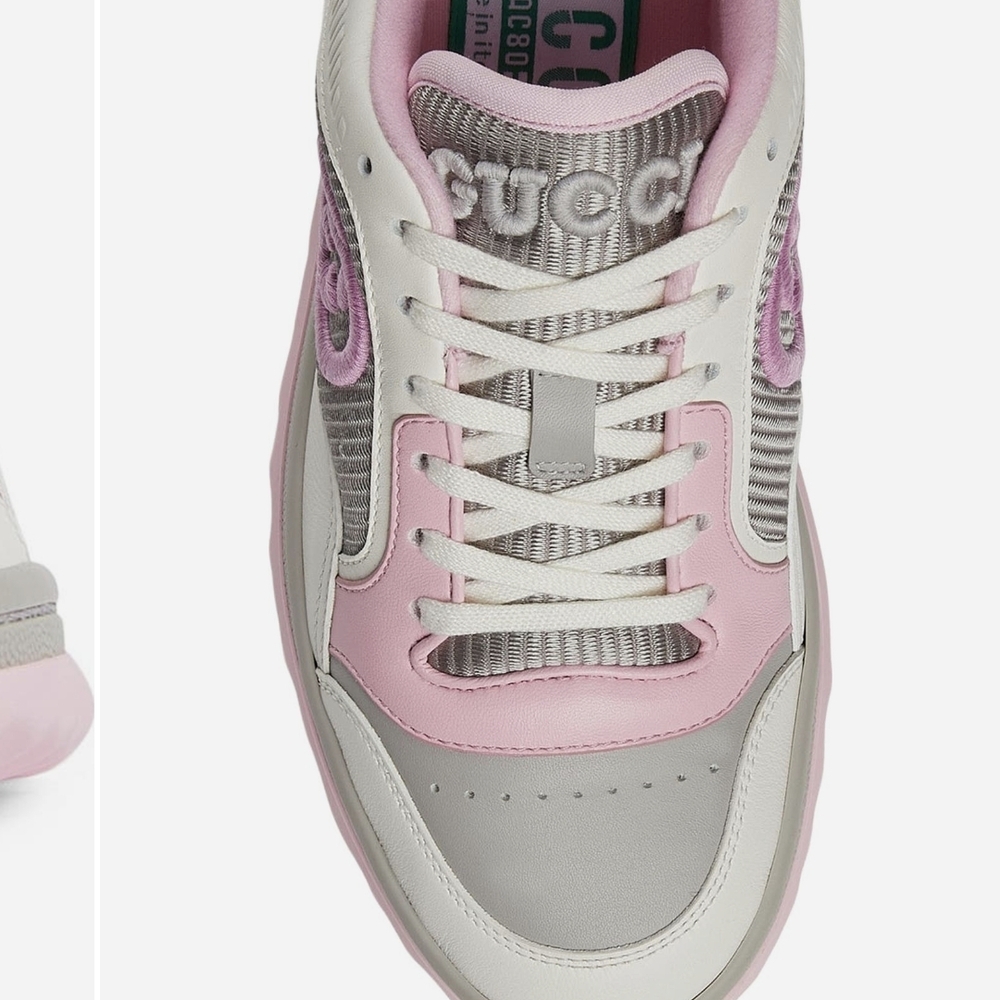 Gucci Pink and Gray Women's Retro Low-Top Sneaker